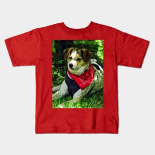 Dogs - Dog in Red Scarf Kids T-Shirt